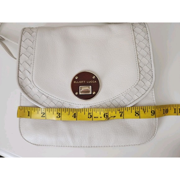 Elliot Lucca Women's Crossbody Purse/Handbag Genuine Leather White Cream - Picture 9 of 10